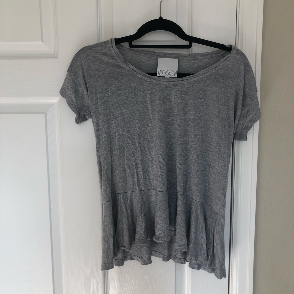 Addison soft Cotton t shirt in light grey
